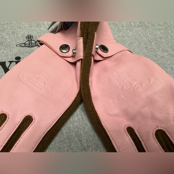 Vivienne Westwood gloves pink real leather Japan Exclusive - Picture 9 of 16